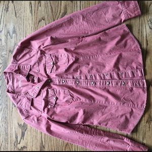 Western heathered red button down shirt